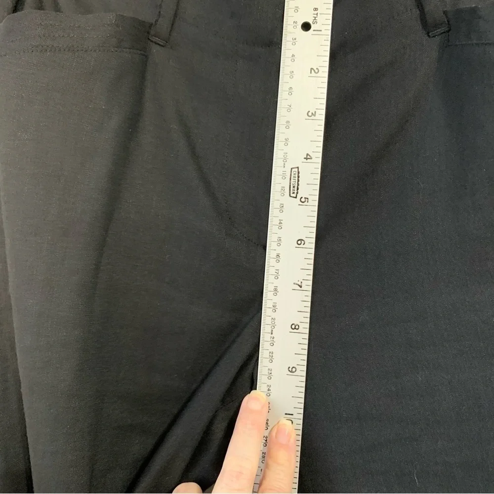 J. Jill Linen Stretch black trousers with‎ pockets. Size 8